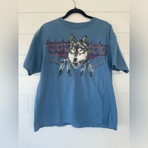 Vintage Diamond Dust Single Stitch Native American T Shirt Size XL